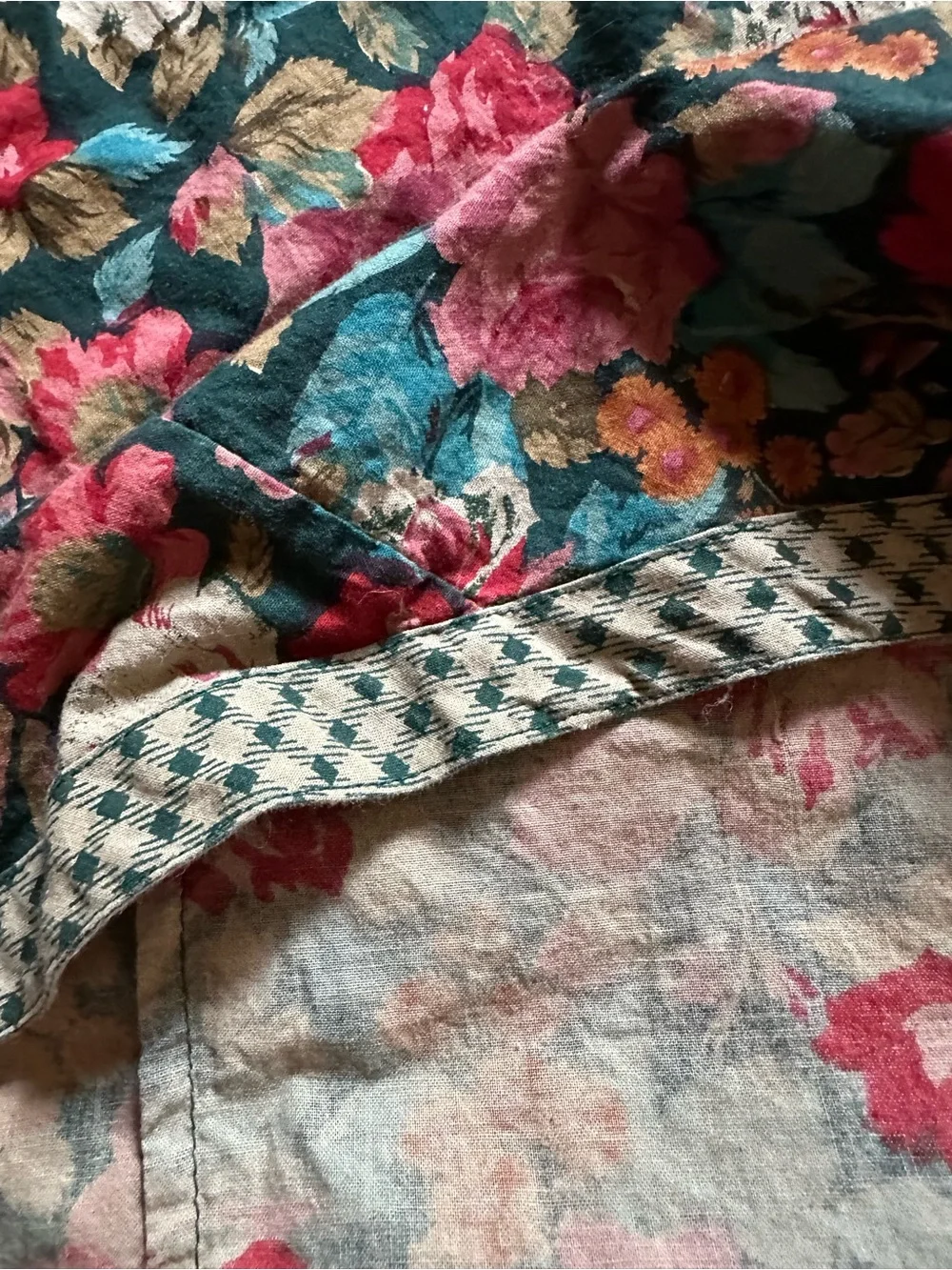 ✨5/$25 Round Floral Tablecloth Cotton India Upcycle